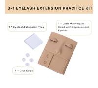 TEMU Cabeza de Maniquí para Extensiones con Anillos y Bandeja - Cabeza Realista Entrenamiento Pestañas, Ojos Expresivos, Placa Facial Removible & Almacenaje Lashs - Estación Práctica Escuelas Bel