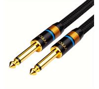 TEMU Cable auxiliar de guitarra 6.5 Jack 6.5mm a 6.5mm Cable de audio 6. Cable auxiliar para mezclador de guitarra estéreo Amplificador Cable de altavoz