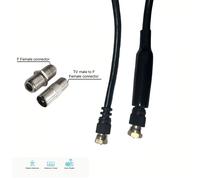TEMU Cable coaxial GE RG6, 432.81 pies (Aproximadamente 10 metros) con conectores , cable coaxial , conectores y un adaptador de enchufe de TV a F