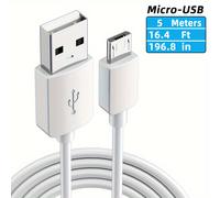 TEMU Cable de Alimentación Flexible Micro-USB para Cámaras - Extendido de 9.8ft/16.4ft/26.2ft/32.8ft, Compatibilidad con 5V, , para Cámaras de Seguridad