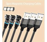 TEMU Cable de carga magnético tipo 1pc/2pcs/3pcs, cable de magnético USB trenzado de nailon de 540 grados de un metro 5v2a adecuado para teléfonos/plataformas/auriculares.