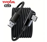 TEMU Cable de carga rápida de 60W, cable USB a Tipo C de de 90°, cargador USB trenzado para Huawei, Xiaomi, RedMi, Oppo, OnePlus y más teléfonos inteligentes, mejor carga para juegos