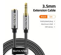 TEMU Cable de extensión para auriculares SUNKANDI, cable de audio estéreo TRRS de 3.5 mm con micrófono a hembra para smartphones, PCS, TV, auriculares, mandos de PS4, coches, altavoces