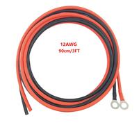 TEMU Cable de Extensión Premium 12AWG con Terminales de Anillo O - Longitudes Versátiles de 3ft/6ft/10ft para Controlador de Carga y Conexión de Batería, Ajuste