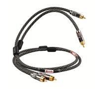 TEMU Cable de interconexión YYAUDIO de 2 RCA a 2 RCA para amplificador, DAC, TV, DVD, cable de audio de y primera calidad, cable de audio RCA HiFi