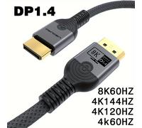 TEMU Cable DP1.4 con de alambre de cobre a Displayport 8K@60Hz 4K@240Hz de video de ultra UHD Cable Displayport de 1M a 5M para monitor de PC, laptop y GPU