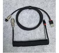 TEMU Cable Enrollado Tipo-C para Teclado Mecánico, Cable de Teclado USB con Conector Aviación para Computadora de Escritorio y Piloto de Teclado Mecánico