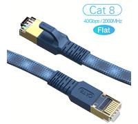 TEMU Cable Ethernet RJ45 con diseño tejido, disponible en opciones y redondas, que varía de 0.5M a 30M de , RJ45 a RJ45, estándar T568B, compatible con 40Gbps, ideal para routers, switches, módems