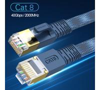 TEMU Cable Ethernet RJ45 con Diseño Tejido, RJ45 a RJ45, de Cableado T568B, Máx. 40Gbps, para Router Conmutador Modem Internet PC Mini Portátil iPad Pro mini Air Pad Switch PS5