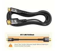 TEMU Cable Mini HDTV a HDTV Negro, 4K 60Hz Velocidad, Cable Bidireccional HDTV 2.0 a Mini HDTV, Adaptador para Tablet, Cámara y Grabadora de Videocámaras [Carcasa de Aluminio, Trenzado de Nylon]