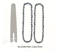 TEMU Cadena 2pcs + Placa Guía 1pcs / Cadena 4pcs + Placa Guía 1pcs, Juego de Cadena y Placa Guía para Motosierra Eléctrica de 6 Pulgadas, Accesorios y Piezas para Motosierra Eléctrica
