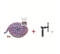 TEMU Cadena de bicicleta de montaña ZHIQIU de 8 velocidades - 116 eslabones Cadena de bicicleta de hierro con acabado , compatible con MTB - herramienta para romper cadenas