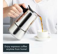 TEMU Cafetera de aluminio, de acero inoxidable con capacidad para 4 tazas, asa ergonómica, de seguridad, filtro plateado extraíble