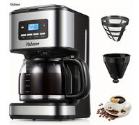 TEMU Cafetera de Goteo Programable Yabano de 1.5L | Máquina de Café con Filtro, Temporizador, al de 40min y Antigoteo, Filtro Reutilizable, Tecnología de Preparación Rápida, 900W, Estilo , Material