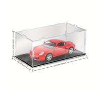 TEMU Caixa de exhibición transparente de acrílico a 1:24 con base negra - ideal para modelos de coches, colecciones de autos de juguete, ruedas de viento , y cajas automotriz - diseño apilable