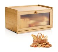 TEMU Caixa de Pan para Encimera de Cocina de Bambú de Gran Capacidad, Contenedor de Almacenamiento Natural