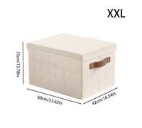 TEMU Cajas de almacenamiento de tela beige con tapas, con contenedores grandes plegables y apilables, ideales para organizar tu dormitorio o oficina, almacenamiento debajo de la cama