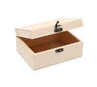 TEMU Cajas de Madera para Manualidades, Pequeña para Recuerdos de 8x4x2 Pulgadas, Almacenamiento de Joyas, de Regalos DIY Sin Pintar para Cofre , Artísticos, con Bisagras y Cierre Frontal