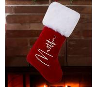 TEMU Calcetines navideños personalizados 2025, calcetines de felpa rojos para Navidad, calcetinesrojos de Nadal, calcetines a medida con , decoración del salón, regalo para él