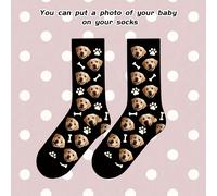 TEMU Calcetines personalizados con retratos de mascotas a medida, perfectos como un regalo único para Navidad, Halloween o , diseñados con de animales y de patas para hombres y mujeres con estilo
