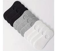 TEMU Calcetines tipo barco para mujer con diseño triple de , rayas verticales negras, blancas y grises, resistentes al olor, transpirables y absorbentes del