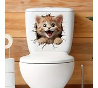 TEMU Calcomanía Autoadhesiva para Asiento de Inodoro de Gato de Fácil Aplicación - Pegatina de Baño No Lavable para y Puerta, para Decoración de Navidad, Acción de Gracias y Año