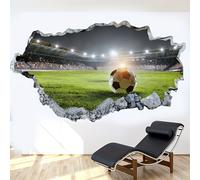 TEMU Calcomanía de Pared de de Fútbol 3D - Pegatina de PVC Removible para Decoración de , Dormitorio y Entrada, Pared de Romper, Autoadhesiva