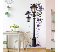 TEMU Calcomanía de Pared de Farola de con Elegante - Pegatina Floral con Detalles Realistas, Autoadhesiva y Fácil de Aplicar, para el de Salón y Dormitorio, Decoración de Dormitorio