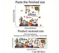 TEMU Calcomanía de Pared para Cocina - en Inglés, Pegatina Autoadhesiva de PVC para Decoración y Restaurante