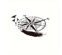 TEMU Calcomanía de Vinilo Decorativa para Coche con Pluma y , Resistente , Extraíble para Maletero o Ventana del Cuerpo - 68x40 cm