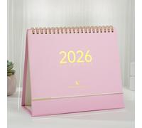 TEMU Calendario de escritorio 2026 estilo pastel fácil - Mantente con diseños mensuales, secciones para notas y para memorandos, ideal para la organización y programación de