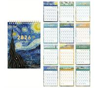 TEMU Calendario de Pared 2026, Diseño Vintage de Van con Estampado en Dorado, Tamaño A4, Planificador Diario para Hogar, y Oficina, Ideal para Organización de Ocupadas y Profesionales - 12 Hojas
