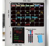 TEMU Calendario Magnético Para Nevera Con Borrado , Planificador Mensual Para Y Organizador De De Menú De Hoy En Pizarra Blanca, 2 Pizarras Negras Para La Cocina U Oficina, 3 Marcadores + Borrador