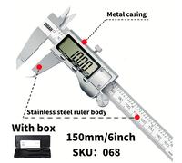 TEMU Calibre Digital, Calibre de Acero Inoxidable, Calibre Electrónico con Pantalla LCD Grande, Función de Cierre Automático, Conversión de Pulgadas y (6 pulgadas / 150mm)