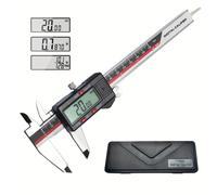 TEMU Calibre Digital de Medición, Micrómetro Vernier de Acero Inoxidable con Pantalla LCD Grande, Cambio Fácil entre Pulgadas y Métricas, Herramienta de 6 Pulgadas para Bricolaje/Hogar