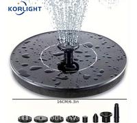 TEMU Calidad Bomba de Fuente Solar, IPX8 Impermeable con 6 Boquillas Intercambiables - Ideal para Baños de Aves, Estanques y Accesorios Acuáticos Exteriores, Diseño Flotante, Fácil