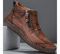 TEMU Calzado casual para hombre, que elegantes mocasines y zapatos de vestir hechos a disponibles en negro, marrón y , adecuados para ocasiones formales.