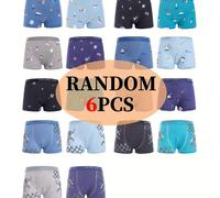 TEMU Calzoncitos para niños, 6 unidades aleatorias con diseños de animales, elefante y , cómodos, de talle medio, elásticos y suaves para niños felices
