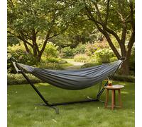 TEMU Cama Colgante Portátil de Metal, Soporte Ajustable en 5 , para Jardín, 210 x 150 cm, Carga 240 kg