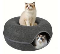 TEMU Cama cómoda para gatos con forma de , con un de juego de lona que también como juguete de entrenamiento. Ideal para gatos o conejos pequeños y medianos, un colchoneta removible y lavable.