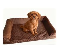 TEMU Cama grande para perros con forro extraíble, poliéster, sofá rectangular para mascotas con respaldo para pequeñas a extra grandes, ropa de cama para mascotas | Cama para perros | Tela duradera