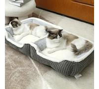 TEMU Cama rectangular de lujo perros pequeños y , cama para gatos y lavable inferior antideslizante, duradera para animales pequeños para uso interior, muebles para mascotas.