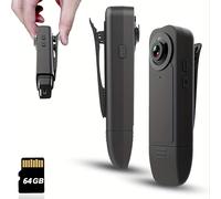 TEMU Cámara Corporal, 1080P 64GB con Clip Mejorado, Cámara Portátil con Detección de Movimiento y Visión Nocturna, Ideal para Prueba de Trabajo, Entregas, Viajes al y Uso Personal