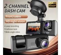 TEMU Cámara de Coche HD 1080P para Interior y Exterior, Ángulo de 170°, Visión Nocturna, Monitor de Estacionamiento, Grabación en Bucle, Tarjeta de Memoria de 32GB Opcional