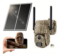 TEMU Cámara de detección IoT 4G | Vista 2K con activación por movimiento, energía solar, visión nocturna a color, comunicación de audio bidireccional, caza y monitoreo sin WiFi