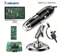 TEMU Cámara de Microscopio Digital de Píxeles 1600X 200W/30W, Microscopio Electrónico Portátil /Usb, Adecuado para de la Piel, Insectos y Inspección de Circuitos