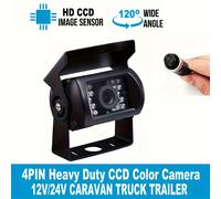 TEMU Cámara de Respaldo HD con Visión Nocturna de 18 LED - Ángulo de Visión de 120°, Ajustable 360°, Visera Solar, Conector M12 para Autocaravanas, Camiones, Remolques y Más
