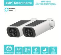 TEMU Cámara de Seguridad con Panel Solar, WiFi 5G y 2.4GHz Inalámbrica para Exteriores, 2K 4MP QHD, 3 de Visión Nocturna, Detección , IP65, Audio Bidireccional y Compatible con Alexa