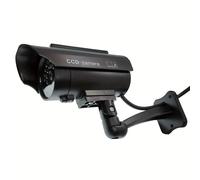 TEMU Cámara de Seguridad Falsa con Energía Solar para Exteriores, CCTV Realista con LED Intermitente, Montaje Ajustable y Pegatina de Advertencia para Disuadir en y Negocios