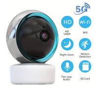 TEMU Camara de Seguridad Interior 5G, Cámara para Mascotas 2MP con Altavoz, Monitor Infantil con App Móvil, WiFi Dual-Band, Visión Nocturna , Audio Bidireccional y Almacenamiento en Tarjeta SD